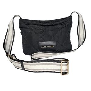 Marc Jacobs Black Quilted Nylon Small Bag Crossbody Seatbelt Strap with dust bag
